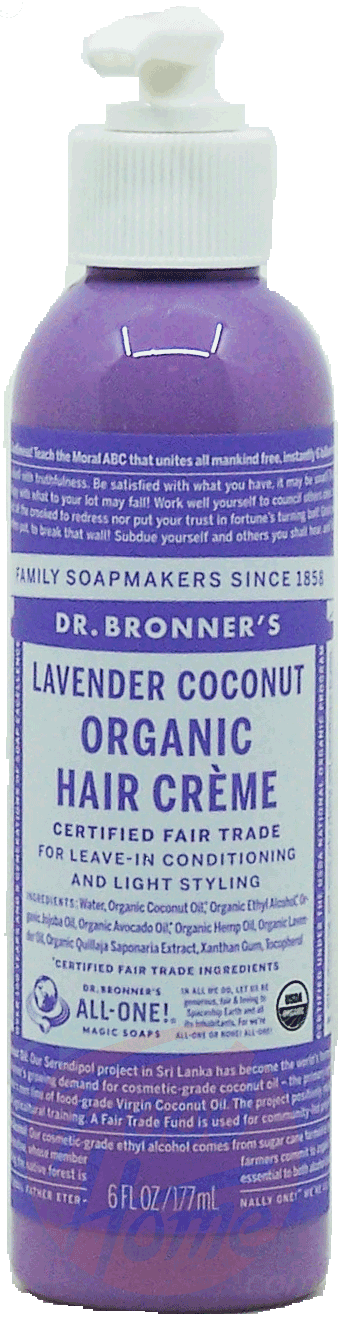 Dr. Bronner's Magic Family Soapmakers lavender coconut organic hair creme for leave-in conditioning and light styling Full-Size Picture